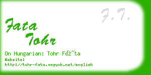 fata tohr business card